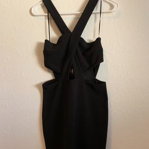 Black midi cutout dress
